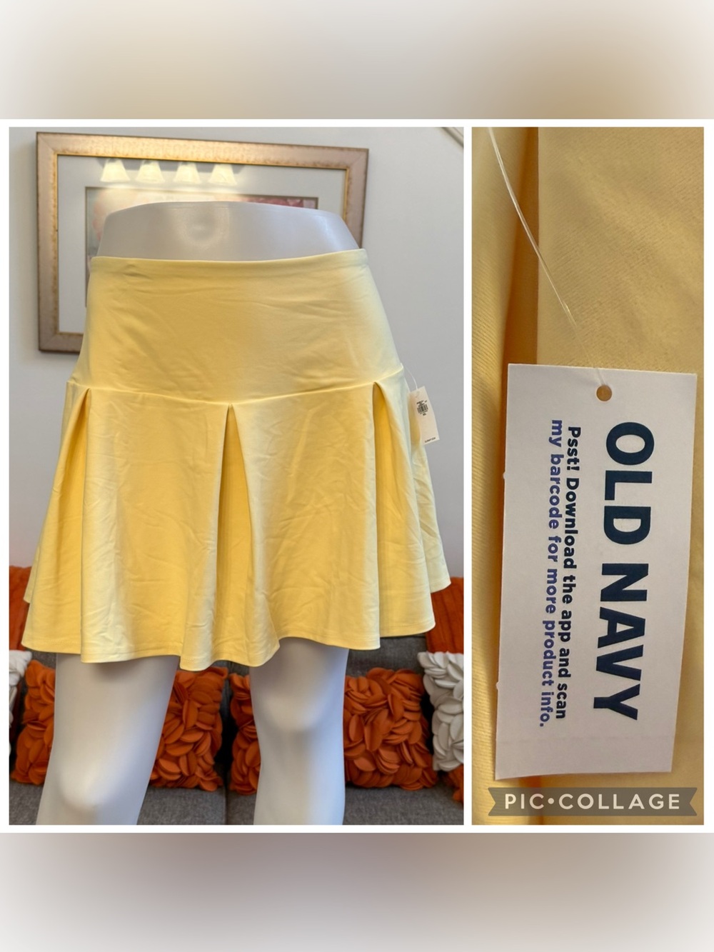 ❣️🆕Old Navy Extra High-Waisted Drop-Waist PowerSoft Skort in Butter Yellow❣️